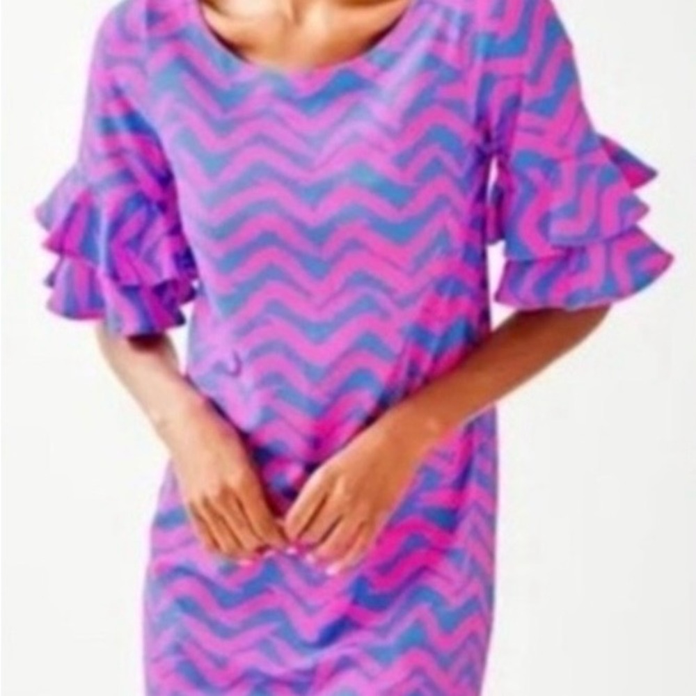 Lilly Pulitzer Vibrant Pink and Blue Dress - Picture 1 of 11